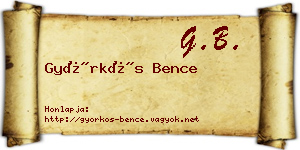 Györkös Bence névjegykártya